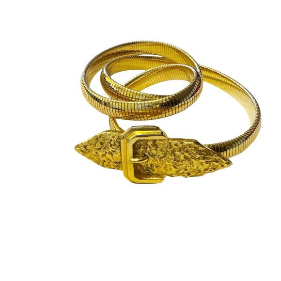 Vintage N.Y.C. Women\'s Gold Tone Metal Etruscan Buckle Waist Belt One Size main image 5